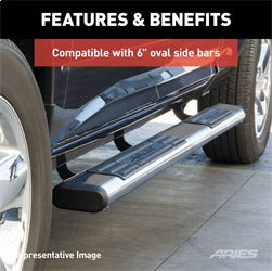 ARIES Mounting Brackets for 6-in Oval Side Bars for Ford F-250/F-350/F-450 Super Duty (1999-2016) - 4507