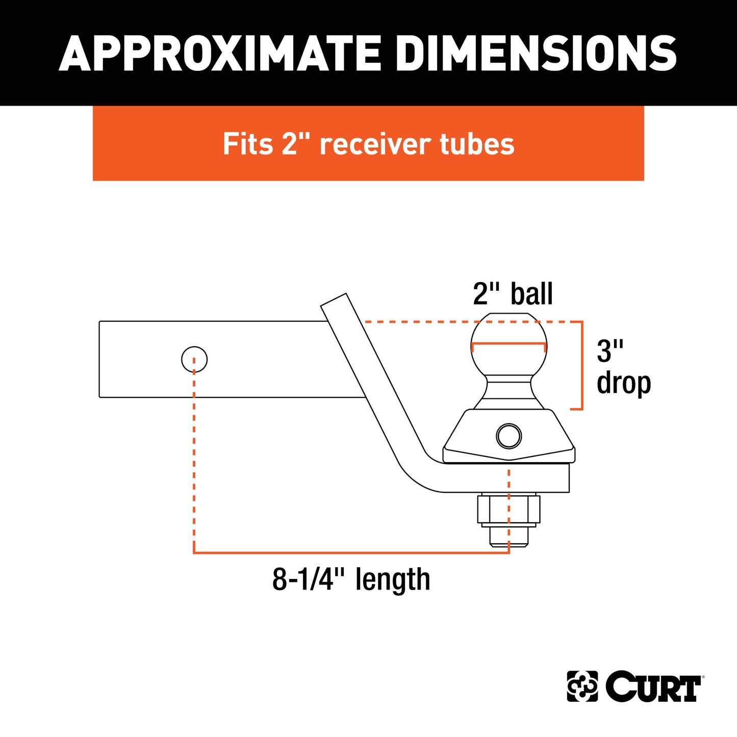 CURT RockerBall Cushion Hitch with 2" Ball (2" Shank, 7,500 lbs., 3" Drop) - 45143