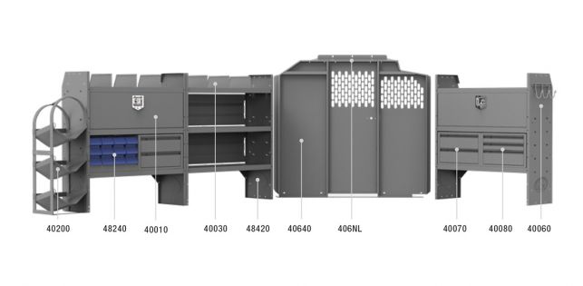 HVAC Shelving Package for Nissan NV - Std Roof