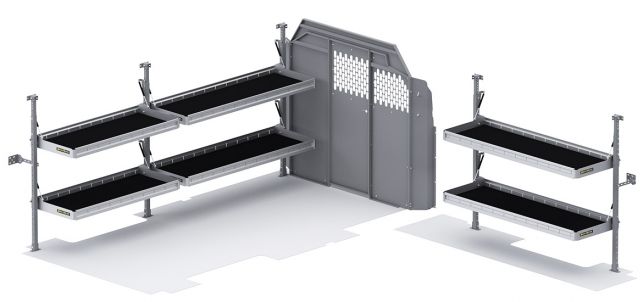 Folding Shelves Package for Ford Transit - 148-in WB - Low Roof