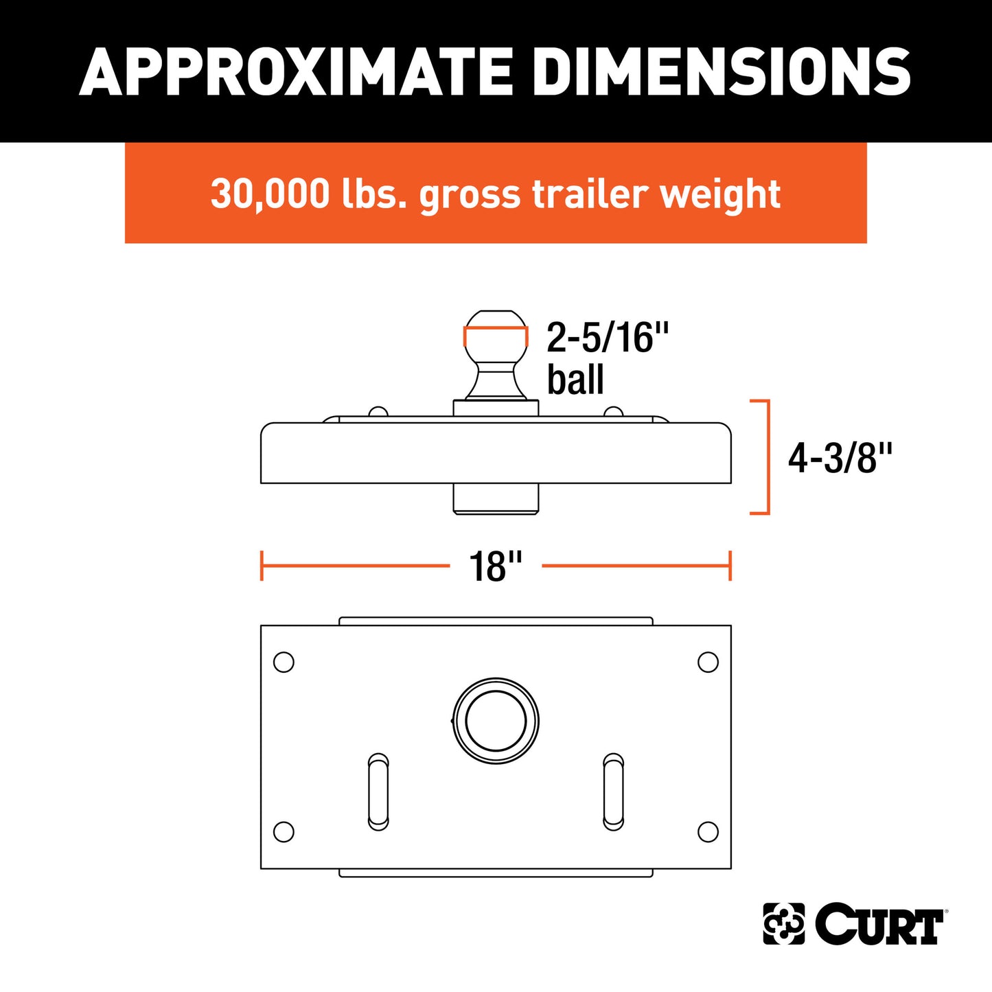 CURT OEM-Style Gooseneck Hitch, Select Ram 2500 - 60614