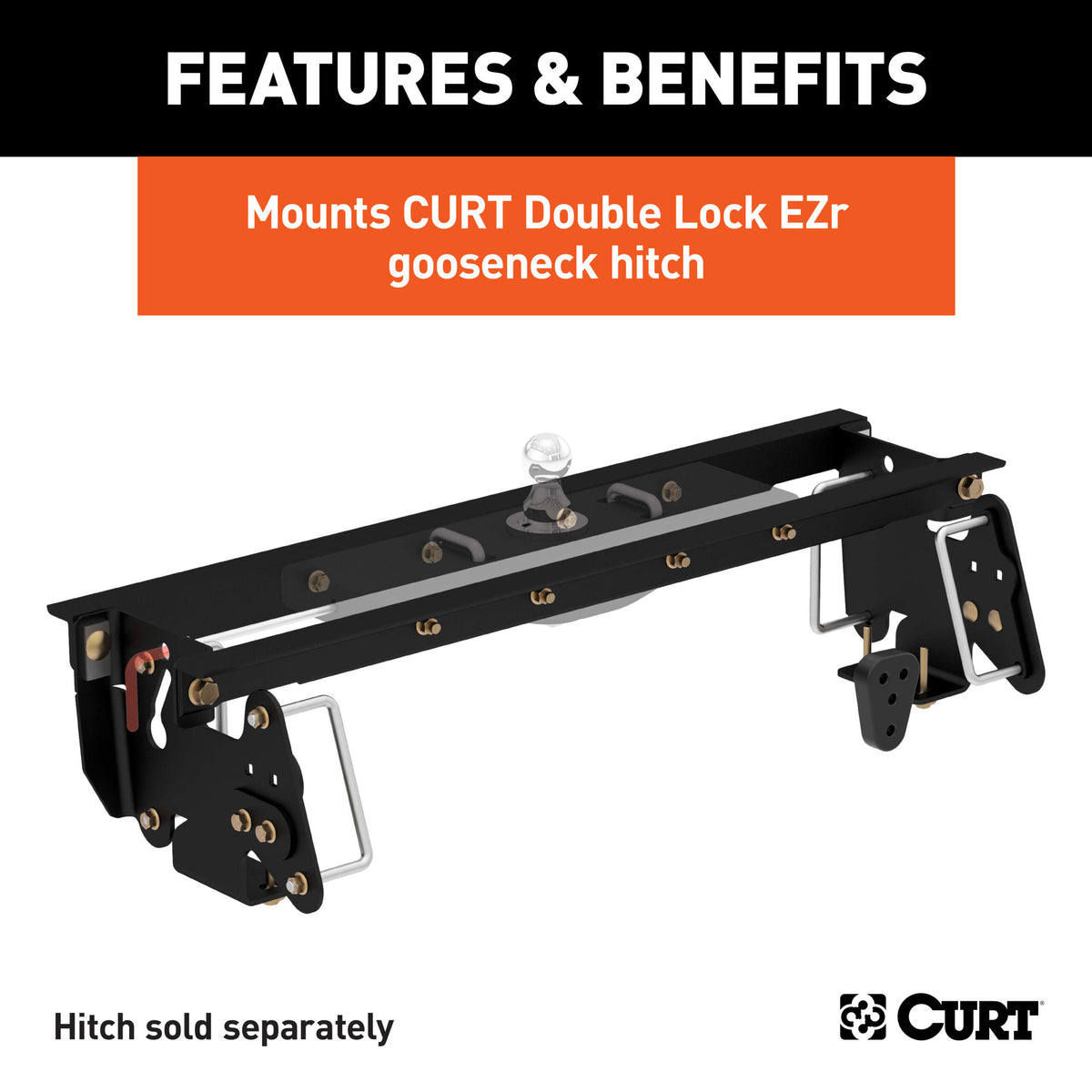 CURT Double Lock EZr Gooseneck Installation Brackets, Select Dodge, Ram 2500, 3500 - 60660