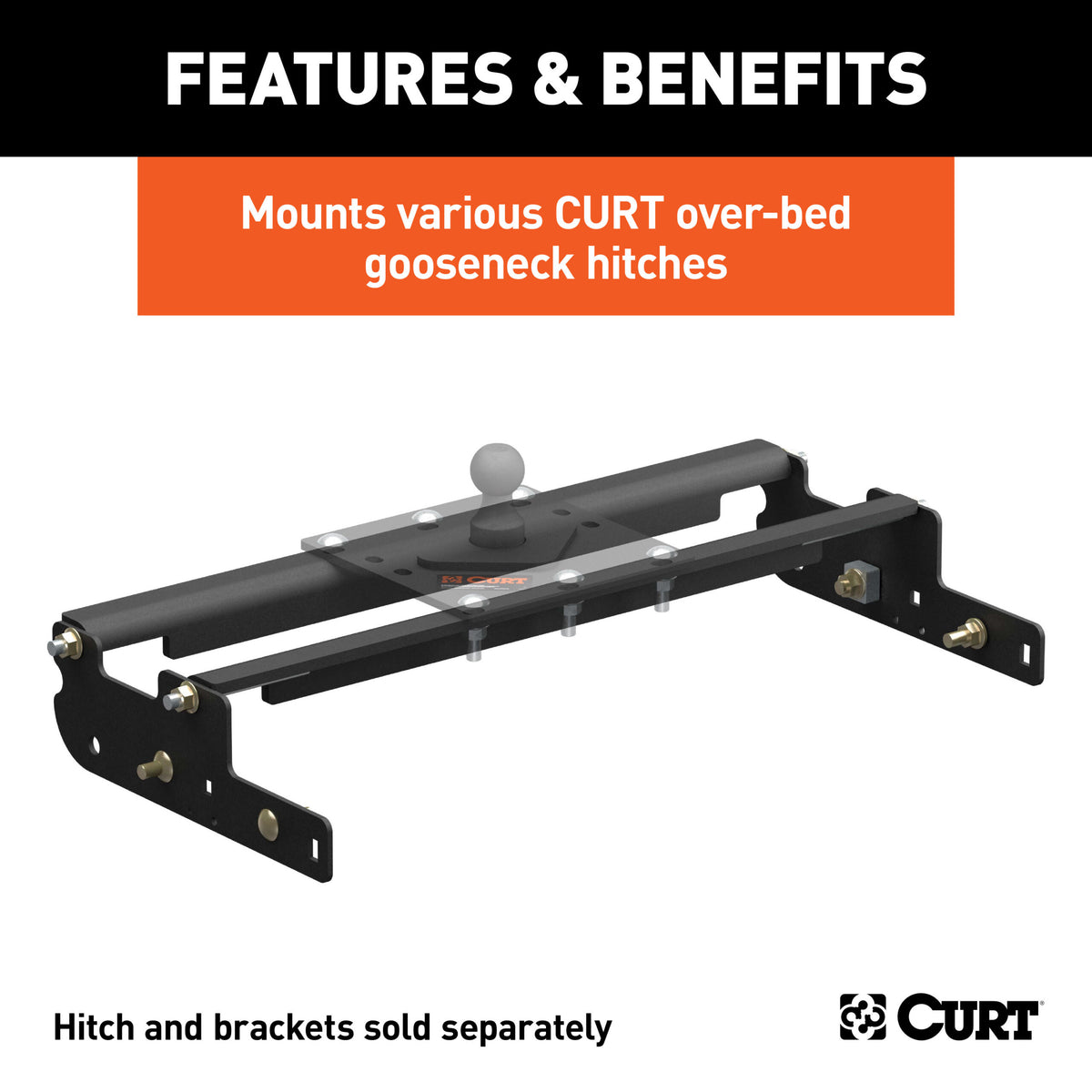 CURT Over-Bed Gooseneck Installation Brackets, Select Ford F-250, F-350, F-450 - 61332