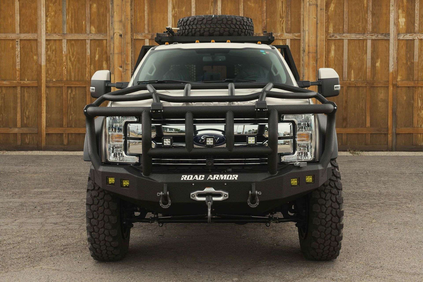Road Armor Stealth Front Winch Bumper Titan II Guard - Intimidator 2017-2022 Ford F-450 F-550 - 61743B