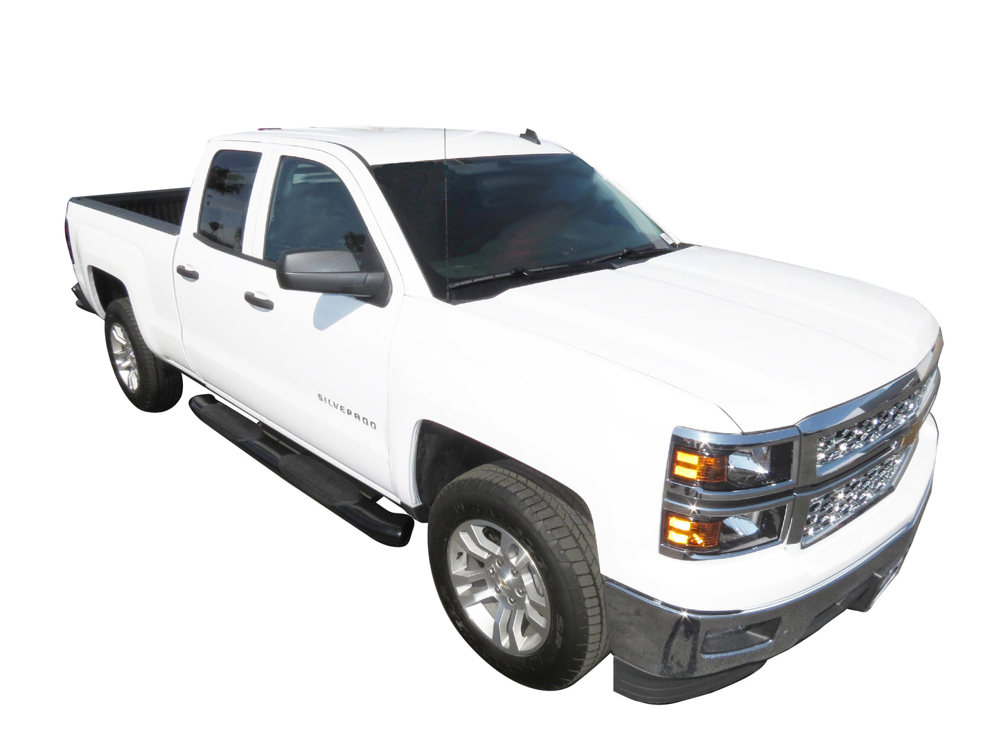 TrailFX 6" Oval Bent Step Nerf Bars W/ Step Pads Black For Ford - A8225B