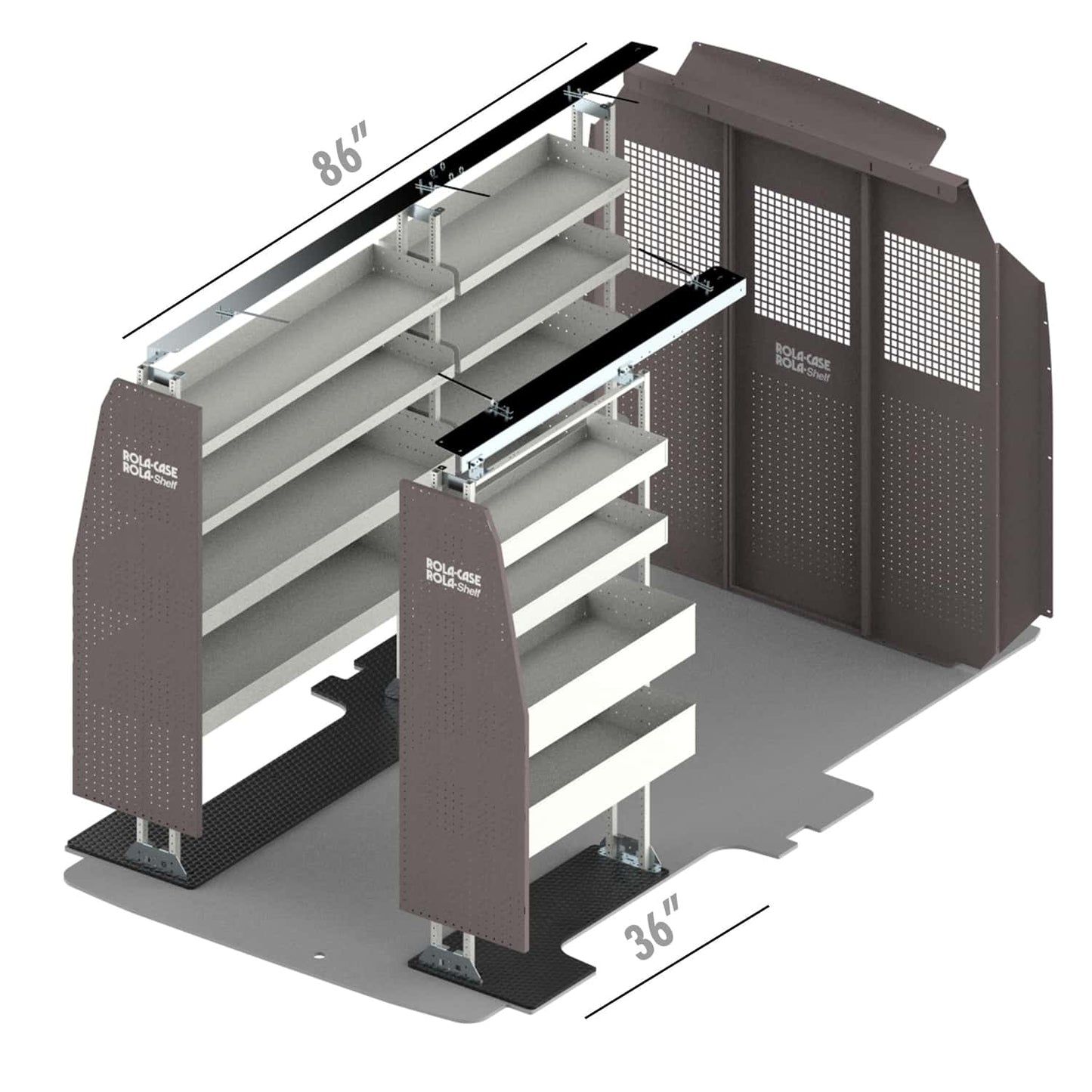 Rola-Case Basic Bin Package for Ford Transit - 130-in WB - Mid Roof