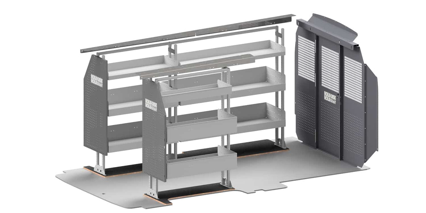 Rola-Case Basic Bin Package for Ford Transit - 130-in WB - Low Roof