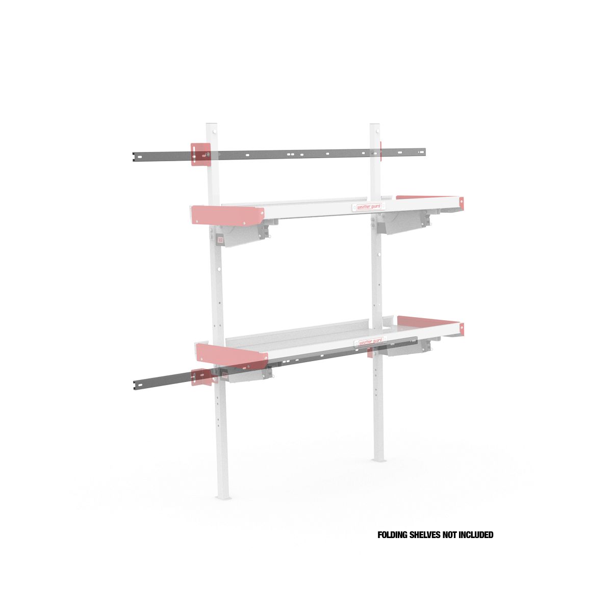 Weather Guard Folding Shelves Mounting Rails for Ford Transit - 148-in WB (Extended) - Rear Only - DRFT48RP