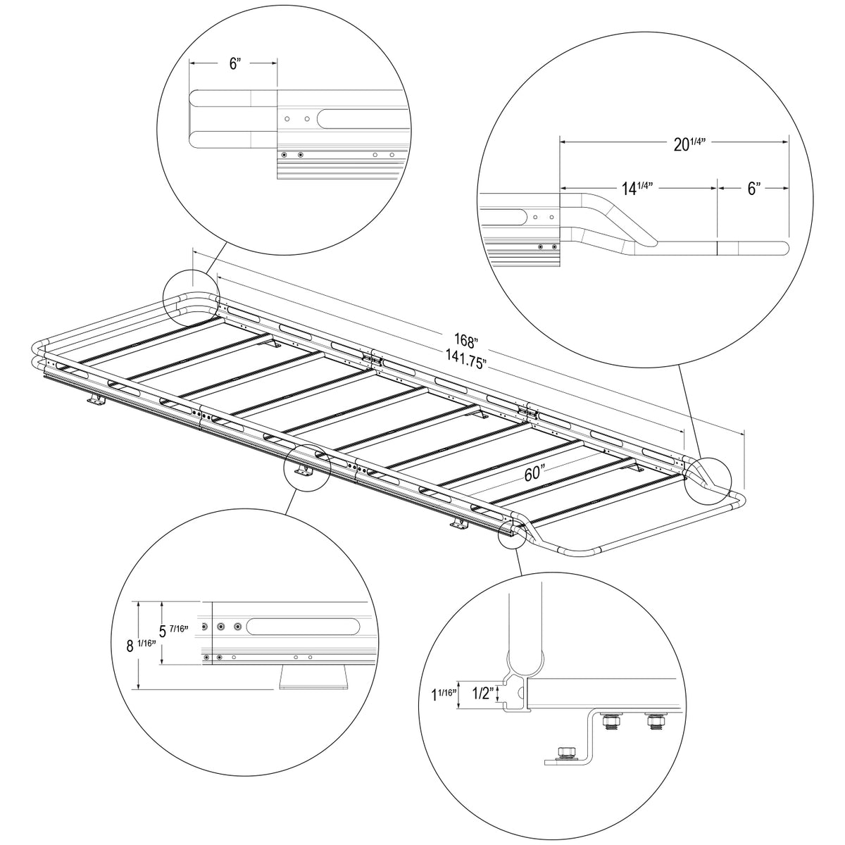 Vantech H2.1 Roof Rack for Mercedes Sprinter