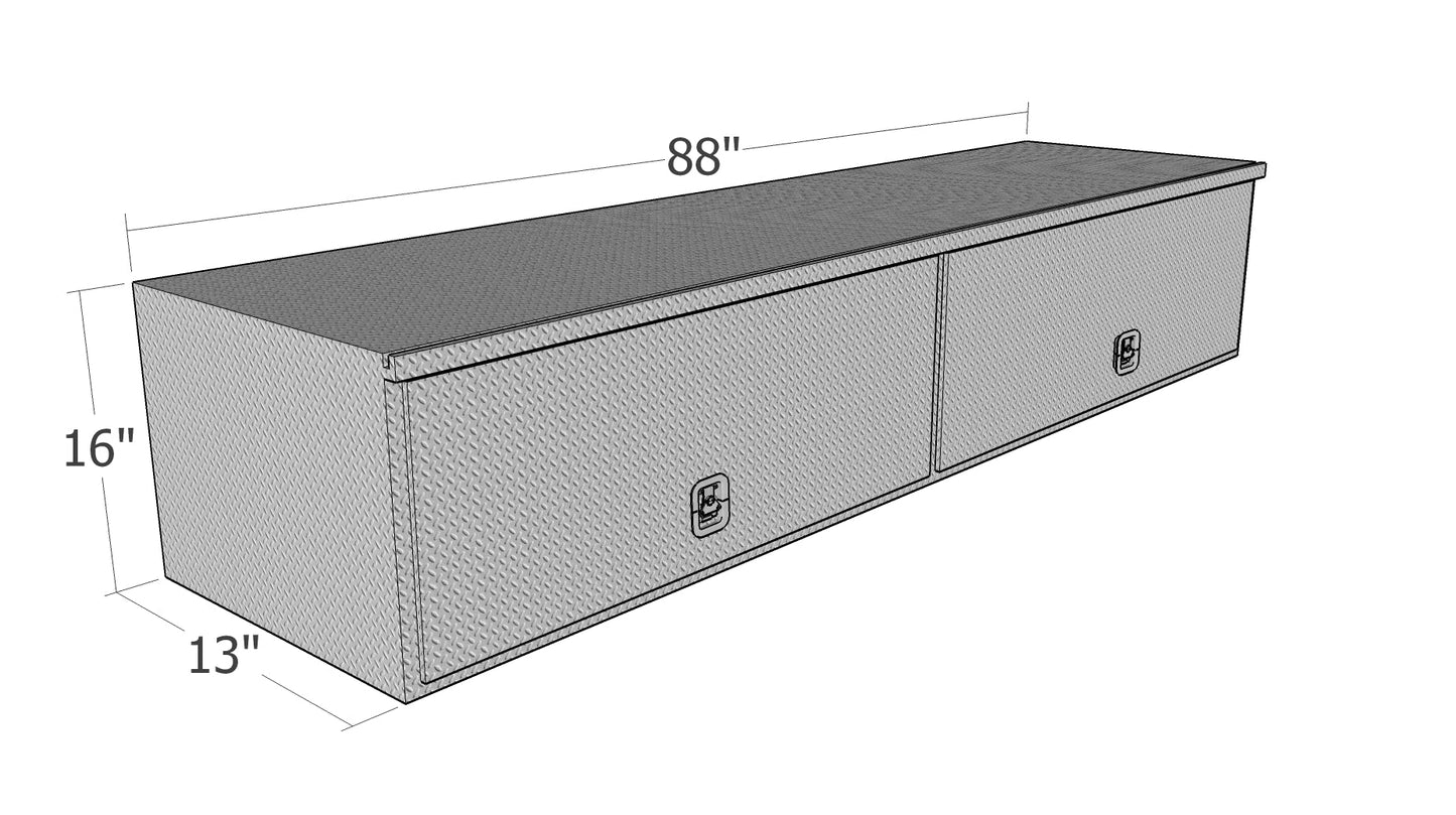 Brute HD Aluminum Top Mount Box - 88-in L x 13-in W x 16-in H - Textured Black - HTB88-BT