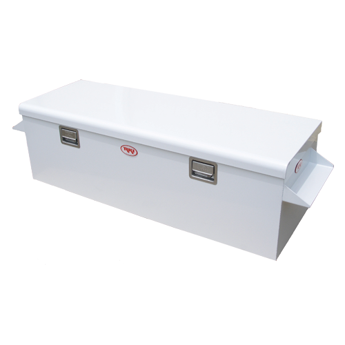 RKI 60-in Chest Truck Tool Box M-Series Single Lid Rail Mount - White Steel - M60-1