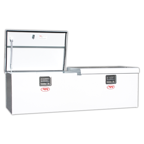 RKI 60-in Chest Truck Tool Box M-Series Double Lid Floor Mount - White Steel - M60-2NM