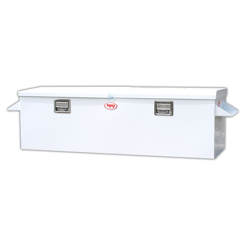 RKI 60-in Chest Truck Tool Box M-Series Double Lid Rail Mount - White Steel - M60-2