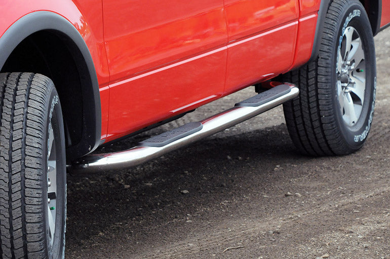 Dee Zee Tubes - 3" Round Stainless Polished for Chevy/GMC Silverado/Sierra (2014-2018) - CrewCab
