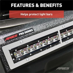 ARIES Pro Series 30-in Brushed Stainless Steel Grille Guard Light Bar Cover Plate - PC10OS