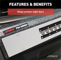 ARIES Pro Series 30-in Brushed Stainless Steel Grille Guard Light Bar Cover Plate - PC20OS