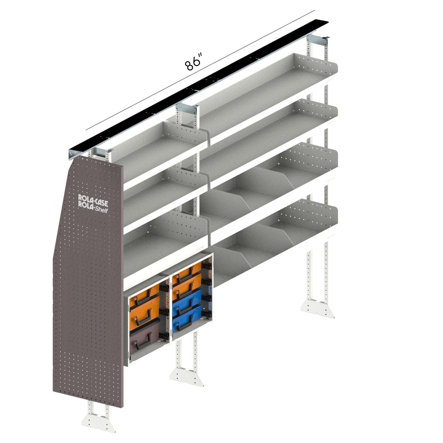 Rola-Case Drivers Side Service Bin Package - Mid Roof Full Size Vans