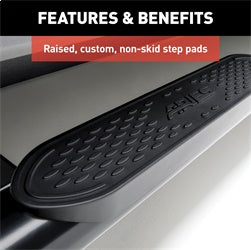 ARIES 4-in Oval Black Steel Nerf Bars for Chevrolet/GMC Sierra 1500 Limited, Silverado/Sierra 1500, 2500 HD, 3500 HD Crew Cab (2019-2026) - S224053