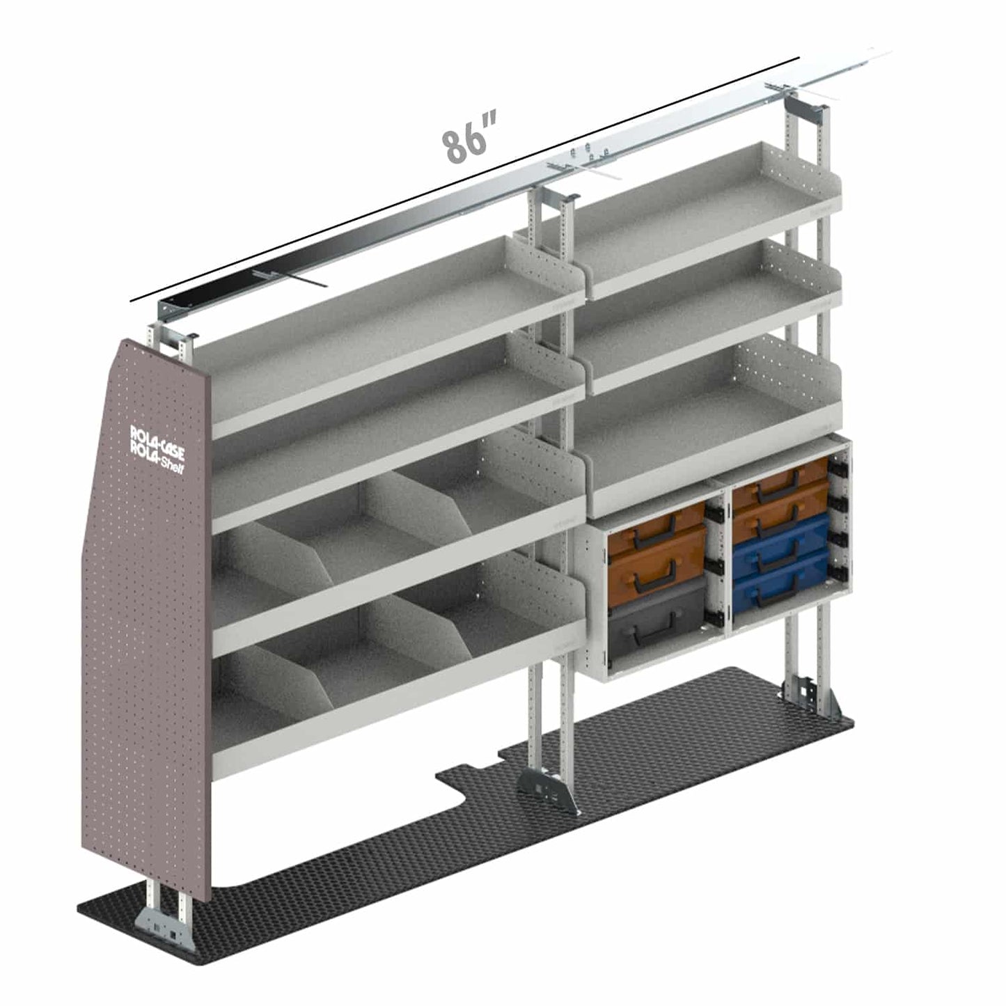 Rola-Case Service Bin Package for Ford Transit - 130-in WB - Mid Roof