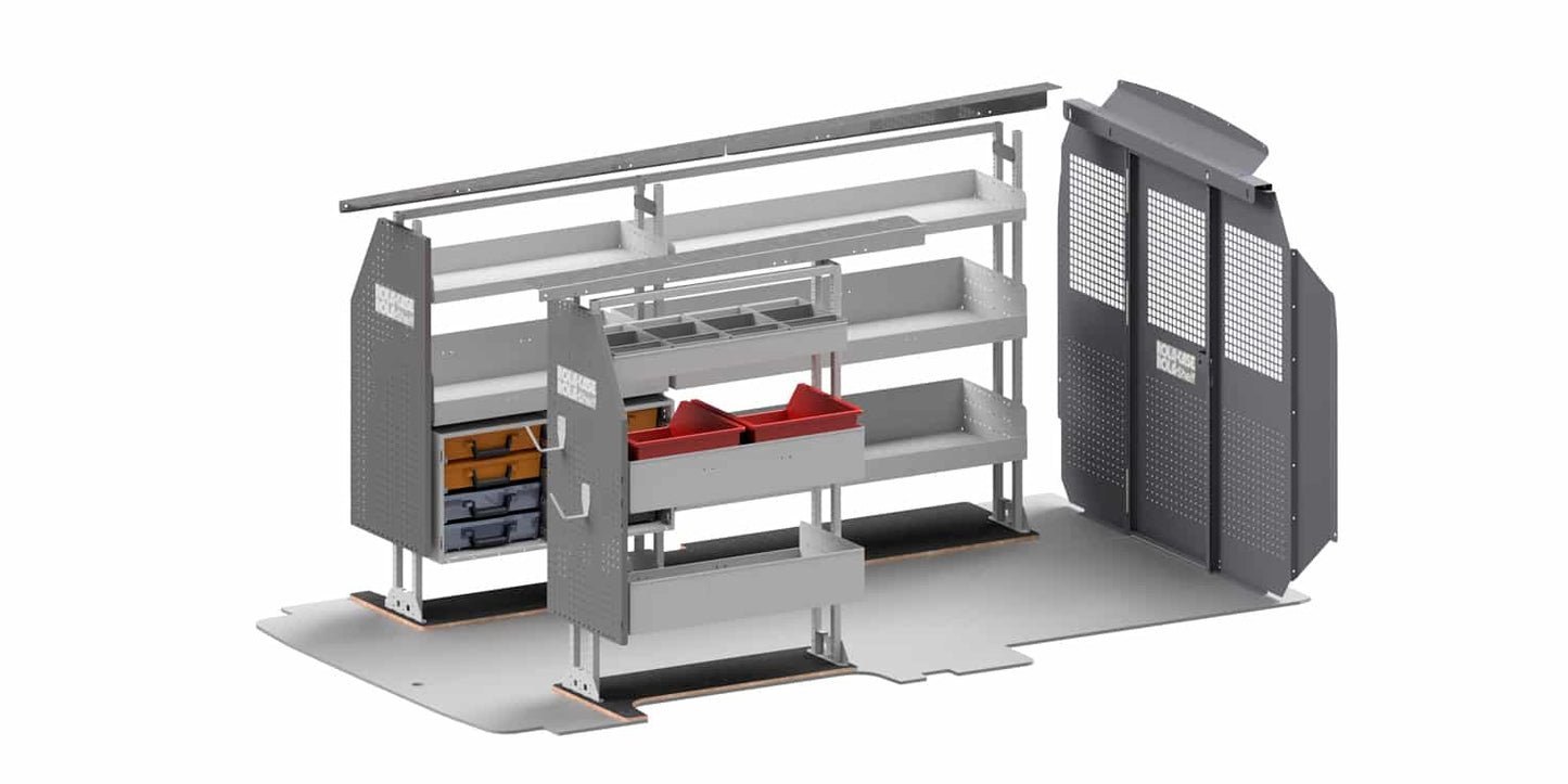 Rola-Case Service Bin Package for Ford Transit - 130-in WB - Low Roof