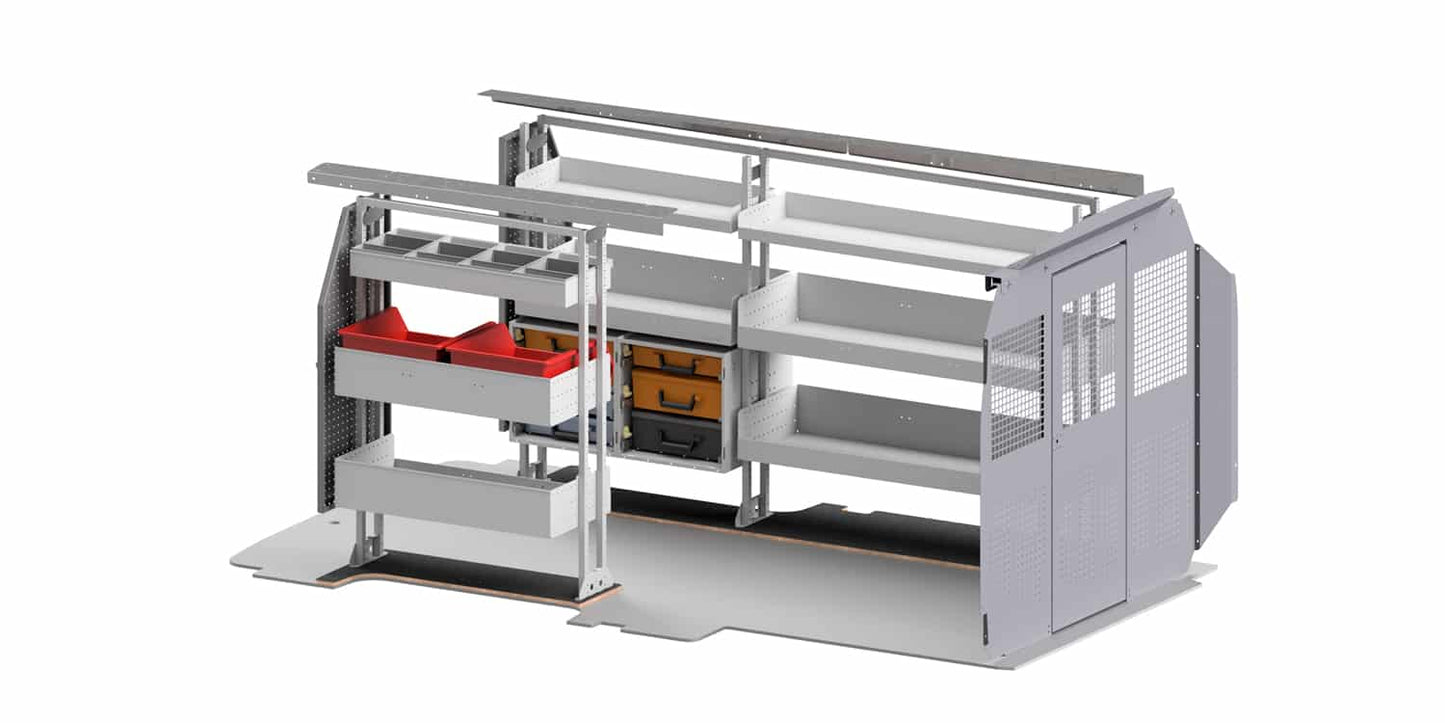 Rola-Case Service Bin Package for Ford Transit - 130-in WB - Low Roof