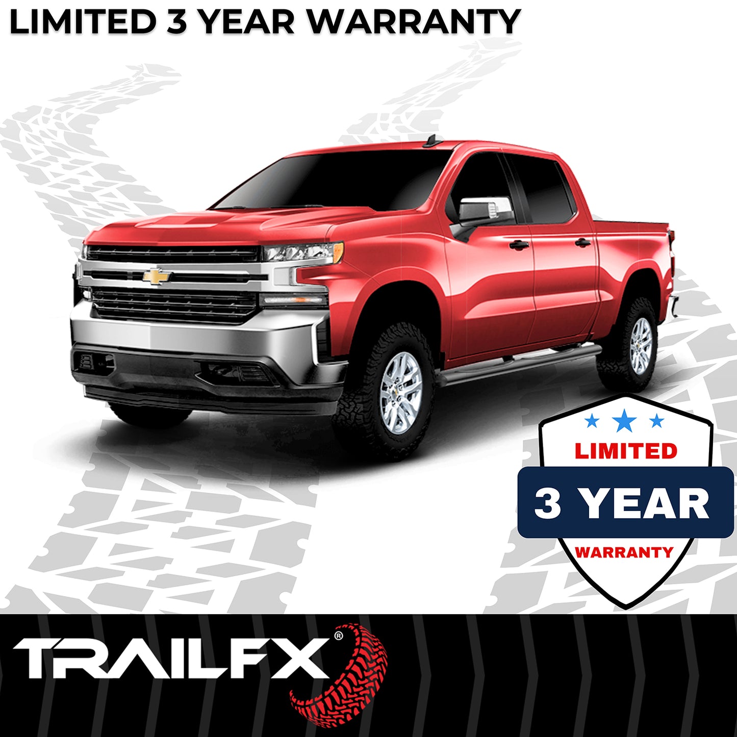 TrailFX 4" Oval Straight Step Nerf Bars W/ Step Pads Black For GM Colorado/Canyon - A1533B