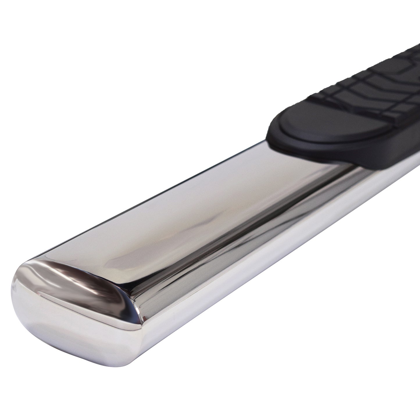 TrailFX 5" Oval Straight Step Nerf Bars W/ Step Pads Polished Stainless Steel For Ford F-150 - A7029S
