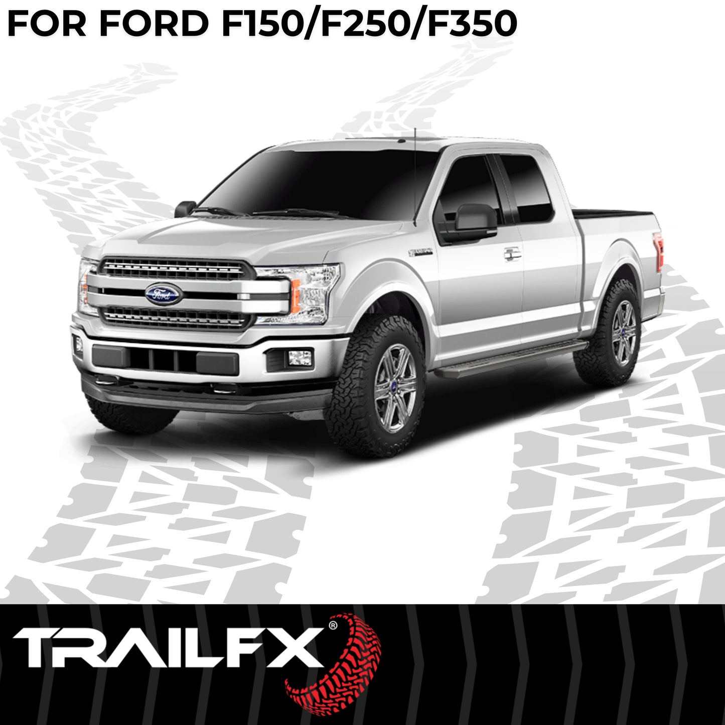 TrailFX A6 Aluminum Running Board For Ford F-150/F-250 Super Duty/F-350 Super Duty - AL6007B