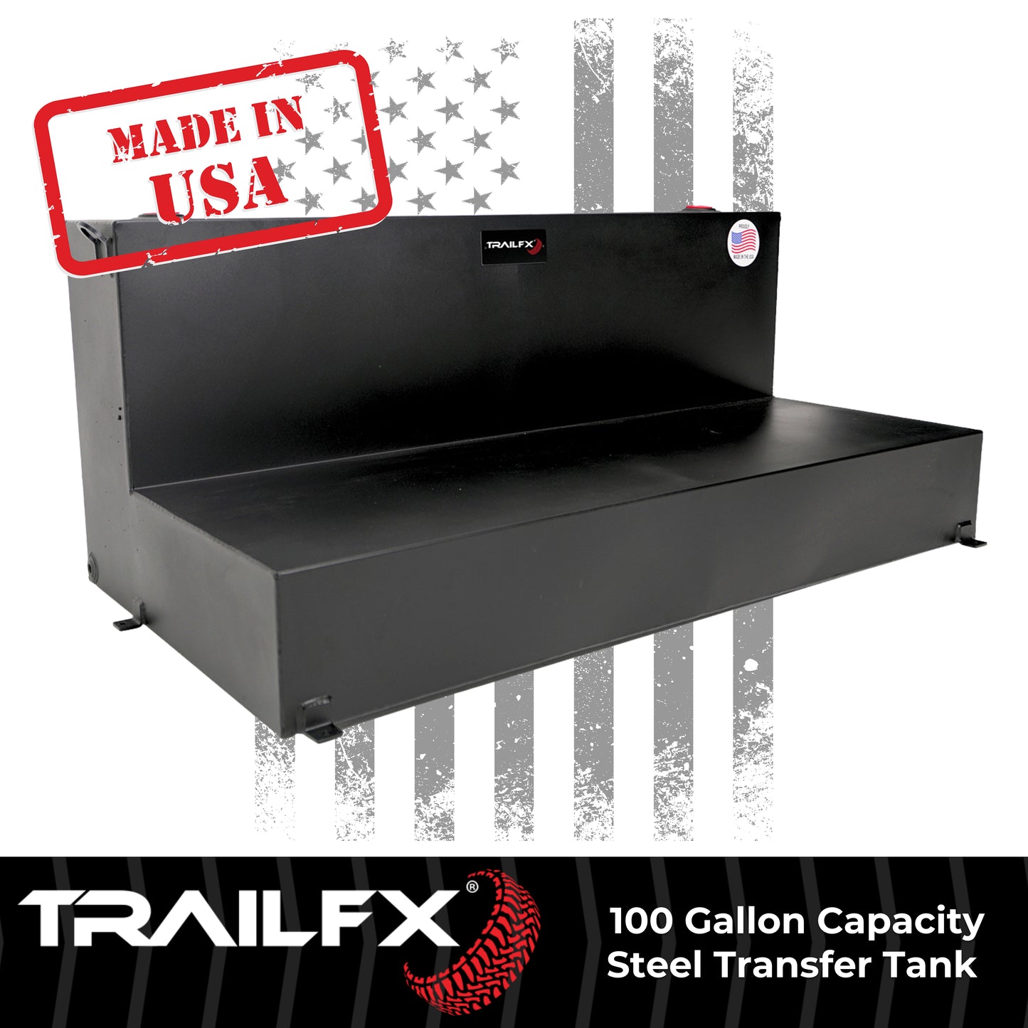 TrailFX 100 Gallon Black Steel L-Shape Transfer Tank - 21110SB