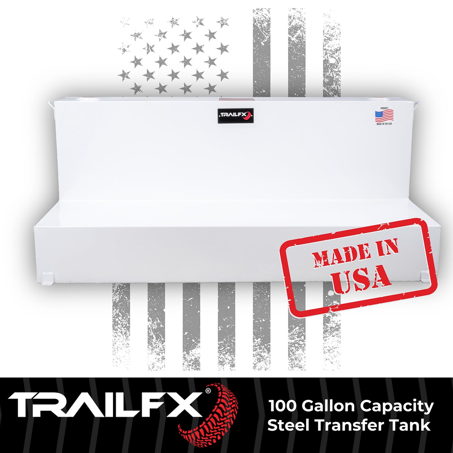 TrailFX 100 Gallon Steel L-Shape Transfer Tank - White - 21110SW