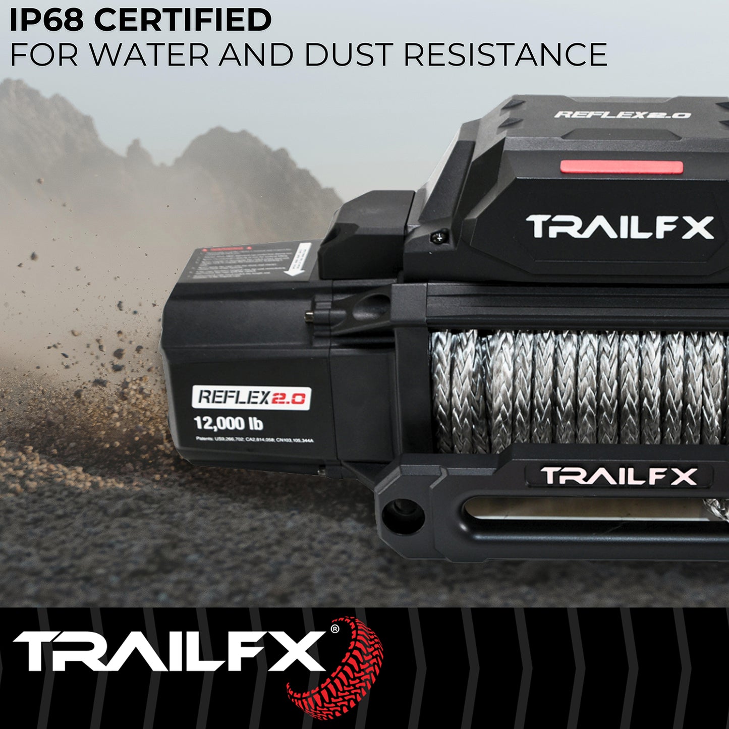 TrailFX Reflex 2.0 Synthetic Rope Winch 12000 Lb - WRS212B