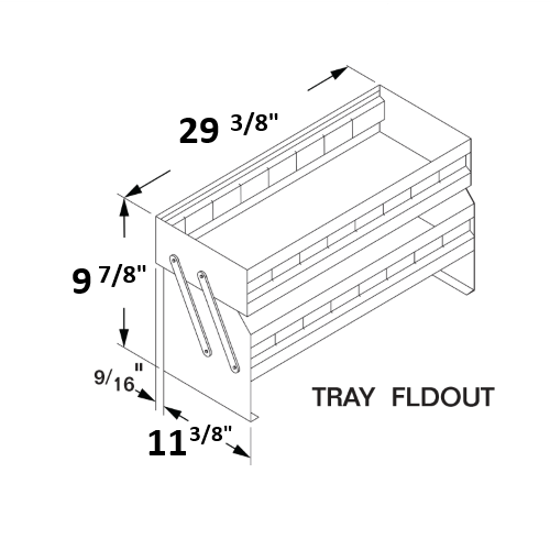 RKI Foldout Truck Box Tray - 29-in x 11-in x 10-in - Steel - TRAY FLDOUT