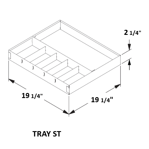 RKI Truck Box Tray - 19-in x 19-in x 2-in - Steel - TRAY ST