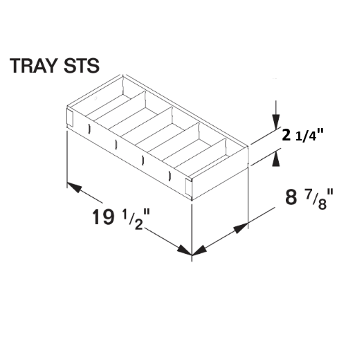 RKI Truck Box Tray - 20-in x 9-in x 2-in - Steel - TRAY STS