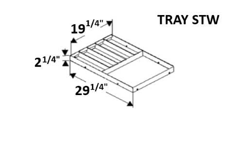 RKI Truck Box Tray - 19-in x 19-in x 2-in - Steel - TRAY STW