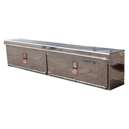 RKI 96-in Top Mount Truck Tool Box UST-Series Top Opening Two Door - Aluminum - UST96A