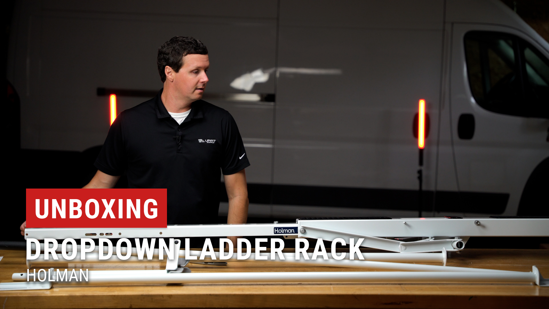 Unboxing Holman Drop-Down Ladder Rack for High Roof Vans | Upfit Supply