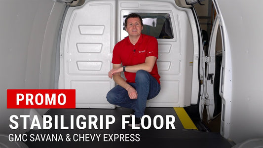 Explore our StabiliGrip Cargo Van Floor install—durable, grippy, and custom-fit for GMC Savana & Chevy Express.
