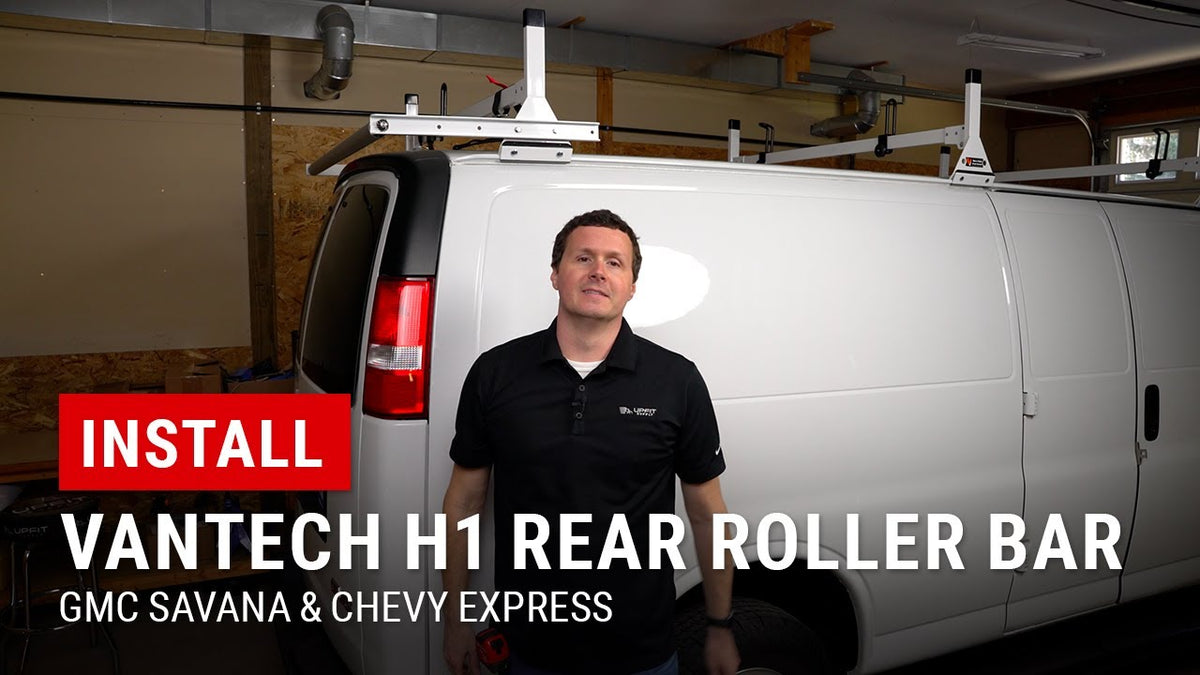 Add a Vantech Rear Roller Bar to your H1 ladder rack—easy ladder loading, durable design, and smooth installation.