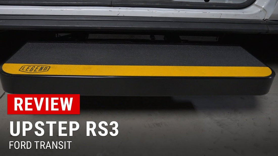 Review of Legend's UpStep RS3 Automatic Step for Ford Transit vans at Upfit Supply. Automatic deployment, robust build, and easy install.