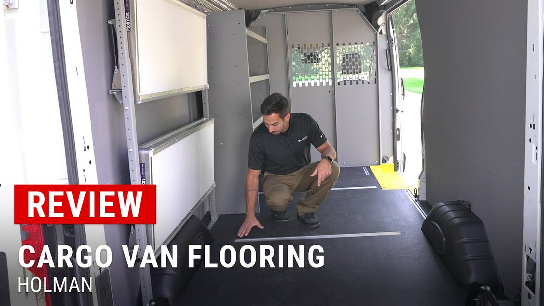 Upgrade your Ford Transit with Holman Cargo Van Flooring. Durable, non-slip, and drill-free mounting for easy upfitting.