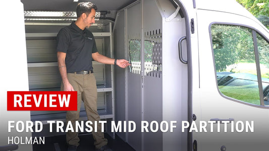 Review of Holman's Partition for Ford Transit by Upfit Supply – a durable, safety-enhancing upgrade with easy installation and versatilty.