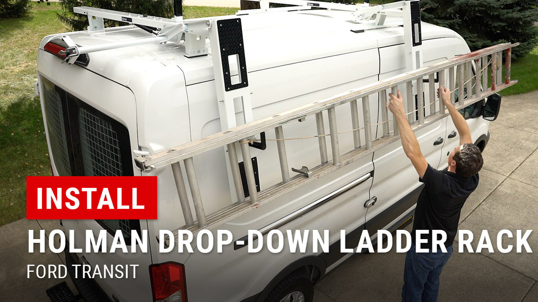 Holman Drop-Down Ladder Rack Kit For Ford Transit - Mid Roof Install