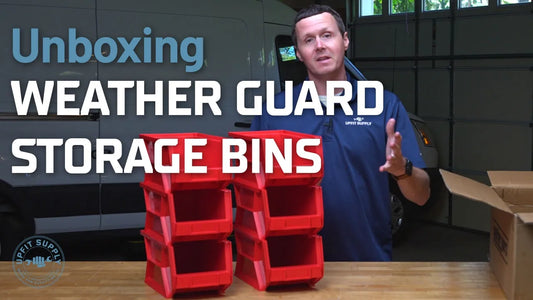 Unboxing Weather Guard Plastic Bins for 13.5-Inch Deep Shelving