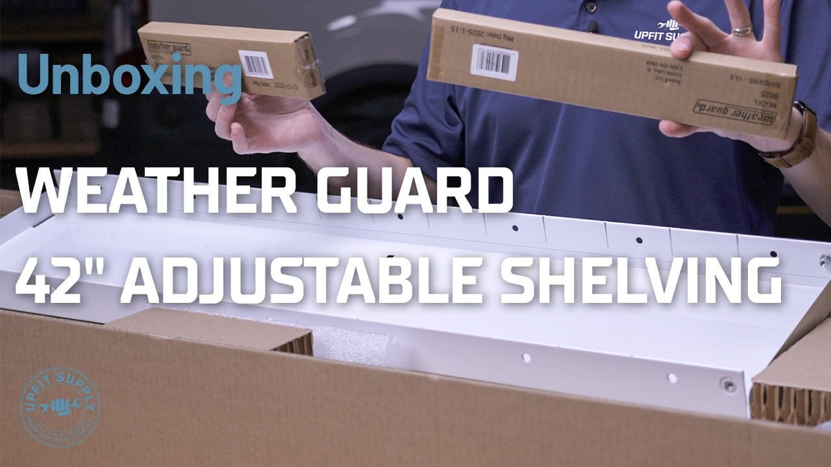 Unboxing the Weather Guard 42x60x13.5 Inch Adjustable 4 Shelf Unit for Mid and High Roof Cargo Vans
