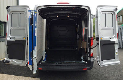 Aluminum Loading Ramp for Ford Transit Cargo Vans - Ramp Width: 37-in | Ramp Length: 108-in | Ramp Swivel: Left-hand | Ramp Platform: Solid - 2 Section | Wheelbase: 130-in/148-in | Capacity: 1,500 lbs.