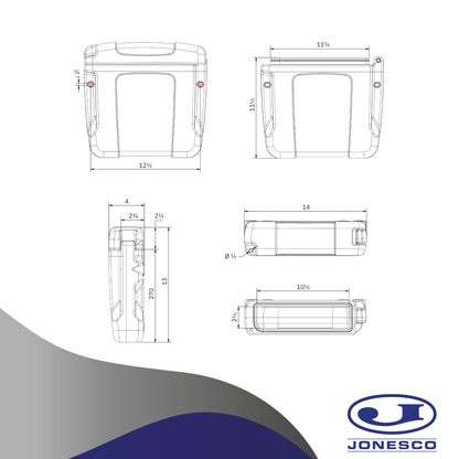 Jonesco Rectangular Document Holder for commercial trucks & vehicles, 11" W x 3" D x 13" H, black