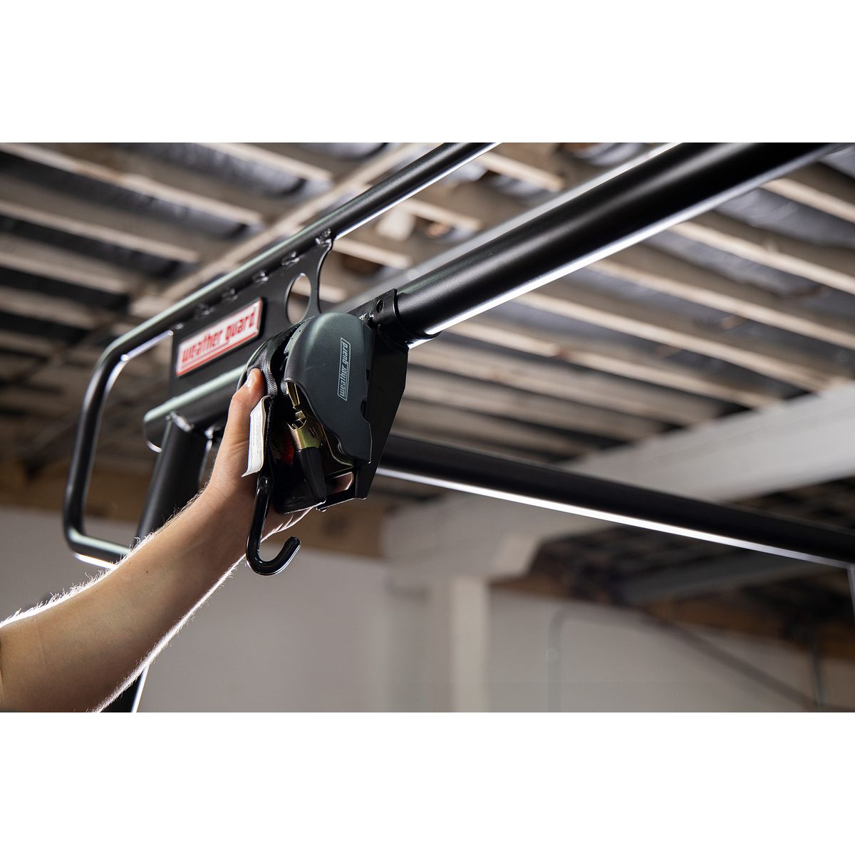Weather Guard Ratchet Straps w/ Mounting Brackets for Steel Truck Racks (2 Pack)