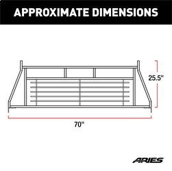 ARIES Classic Heavy-Duty Black Steel Truck Headache Rack Cab Protector for Ford F-150, F-150 Lightning (2015-2026) - 111002