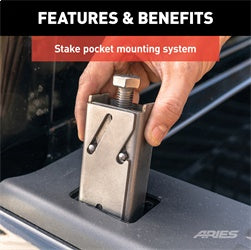 ARIES Switchback Black Aluminum Truck Headache Rack Cab Protector for Chevrolet/GMC (2015-2019) - 1110110